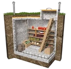 Погреб из бетонных блоков/колец